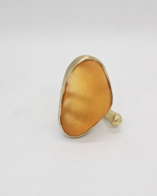Anello Orange in bronzo e resina