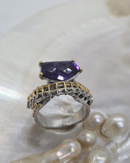 Anello Karmen in argento e ametista