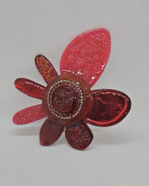 Spilla in resina Fiore rosso